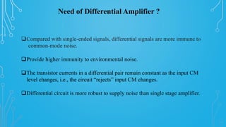 DiffERENTIAL AMPLIFIER AND ITS WORKING LAYOUT | PDF