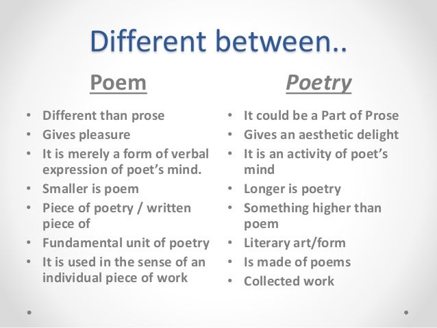 what's the difference between poem and essay