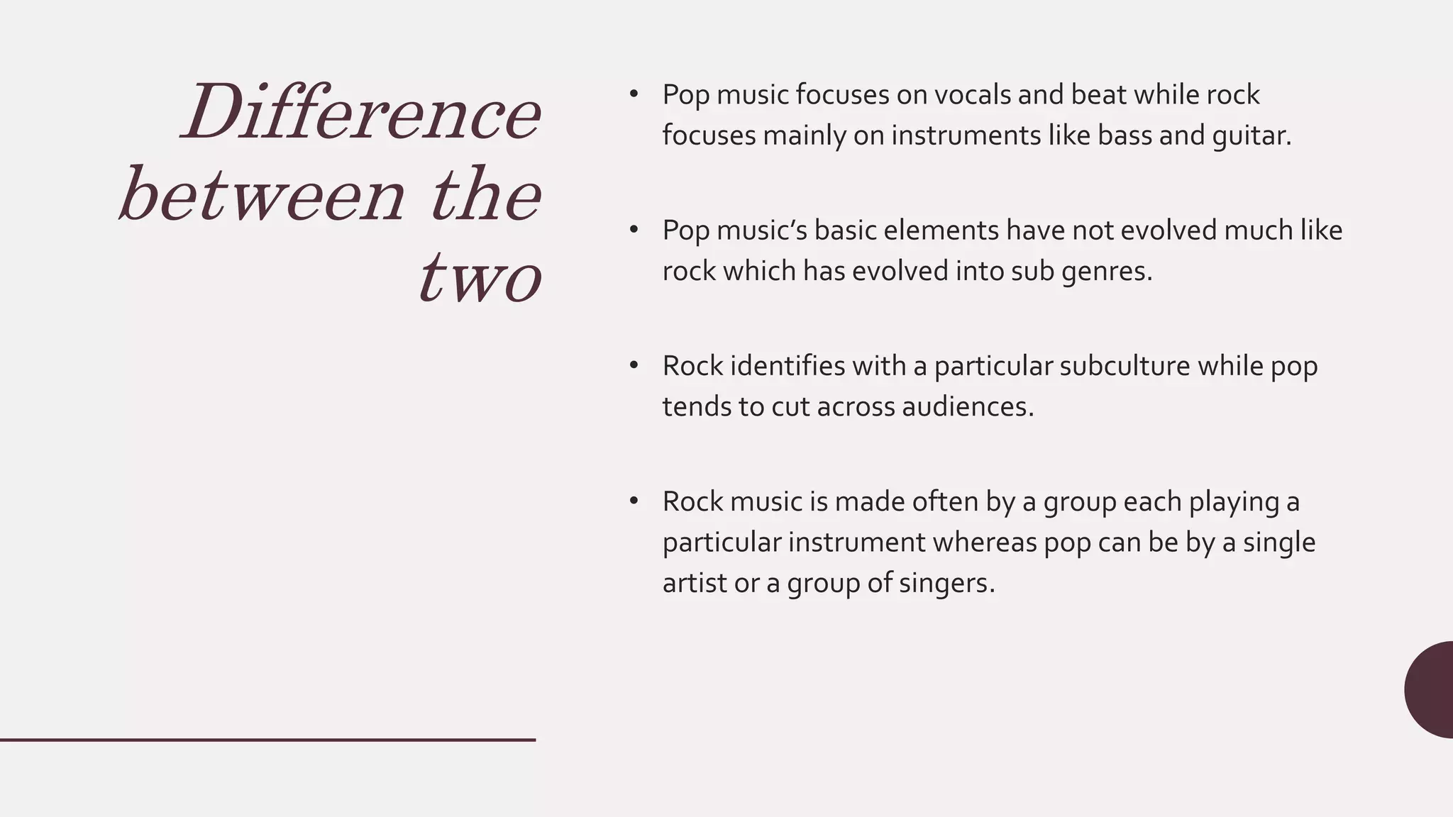 Difference Between Pop And Rock PPTX