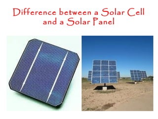 Difference between a Solar Cell
and a Solar Panel
 