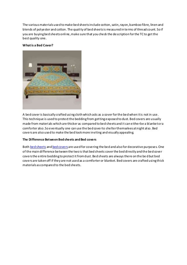 Difference between bed covers and bed sheets