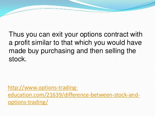 Difference between stock and option trading