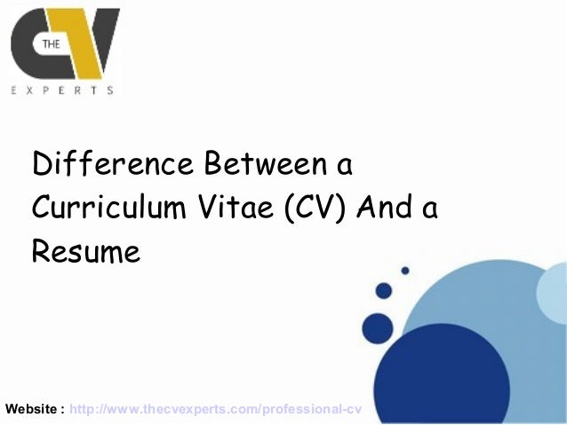 Diference between cv and resume