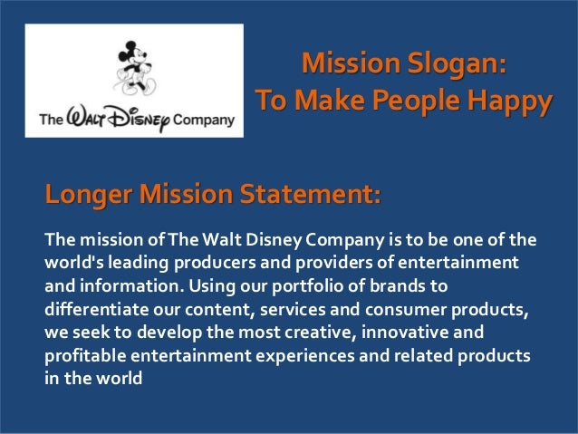 Mission statement for walt disney world