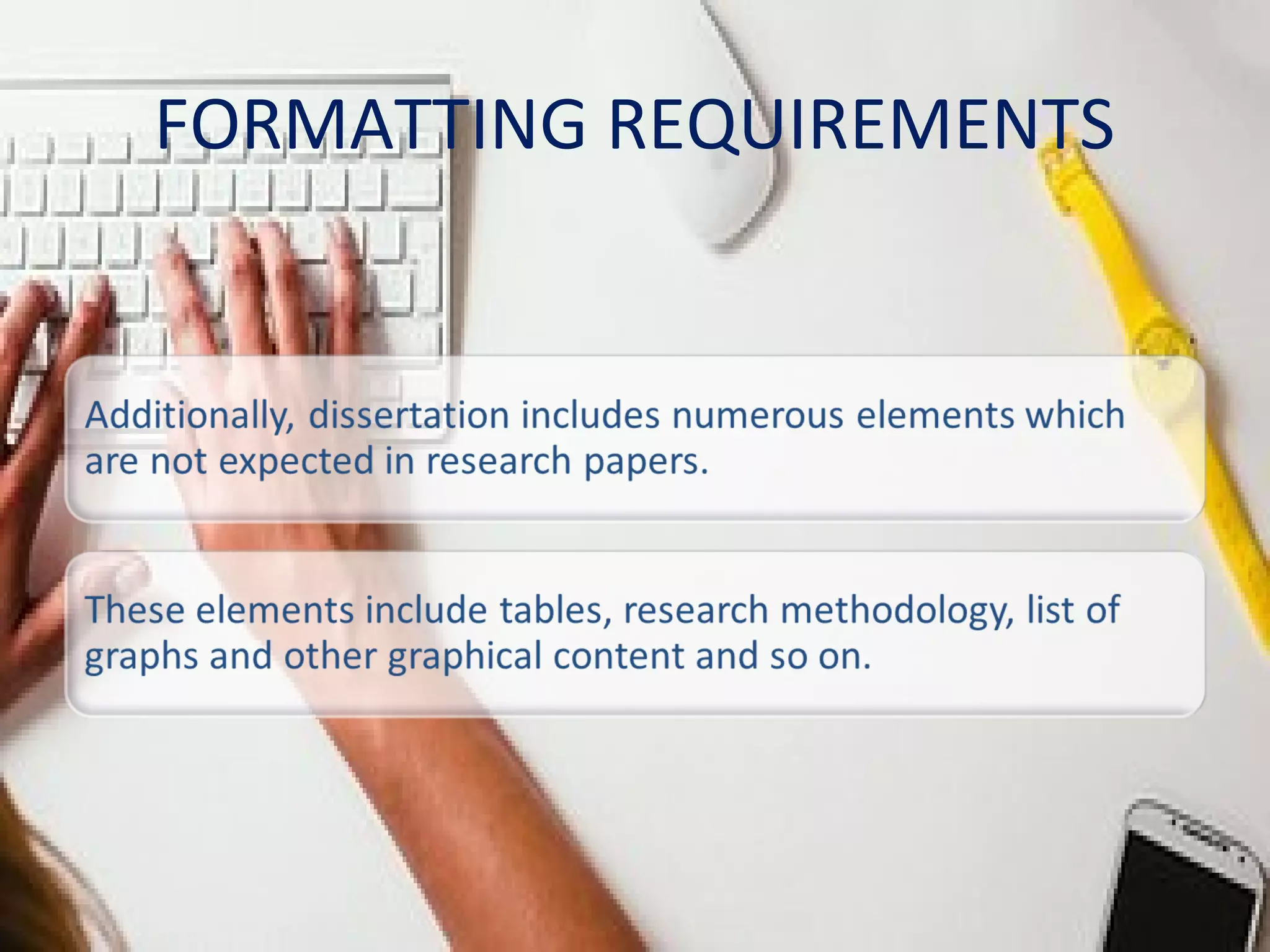 FORMATTING REQUIREMENTS