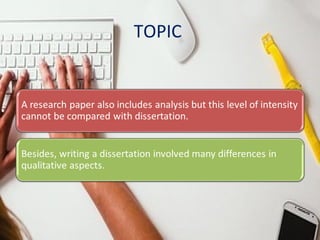 Difference between a research paper and a thesis | PPT