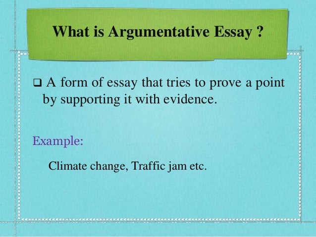 Form of an argumentative essay