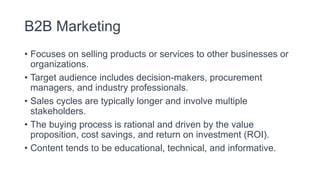 Key Differences Between the B2B and B2C Marketing | PPTX