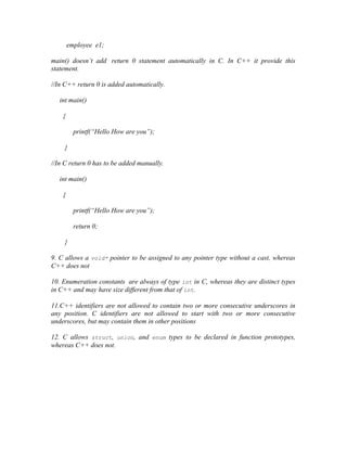 Difference between c and c | DOC