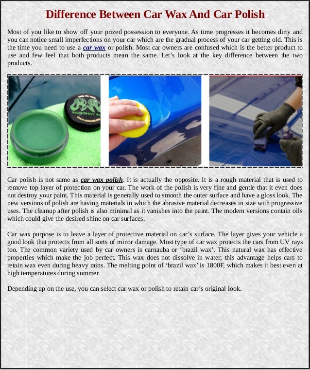 Difference between car wax and car polish