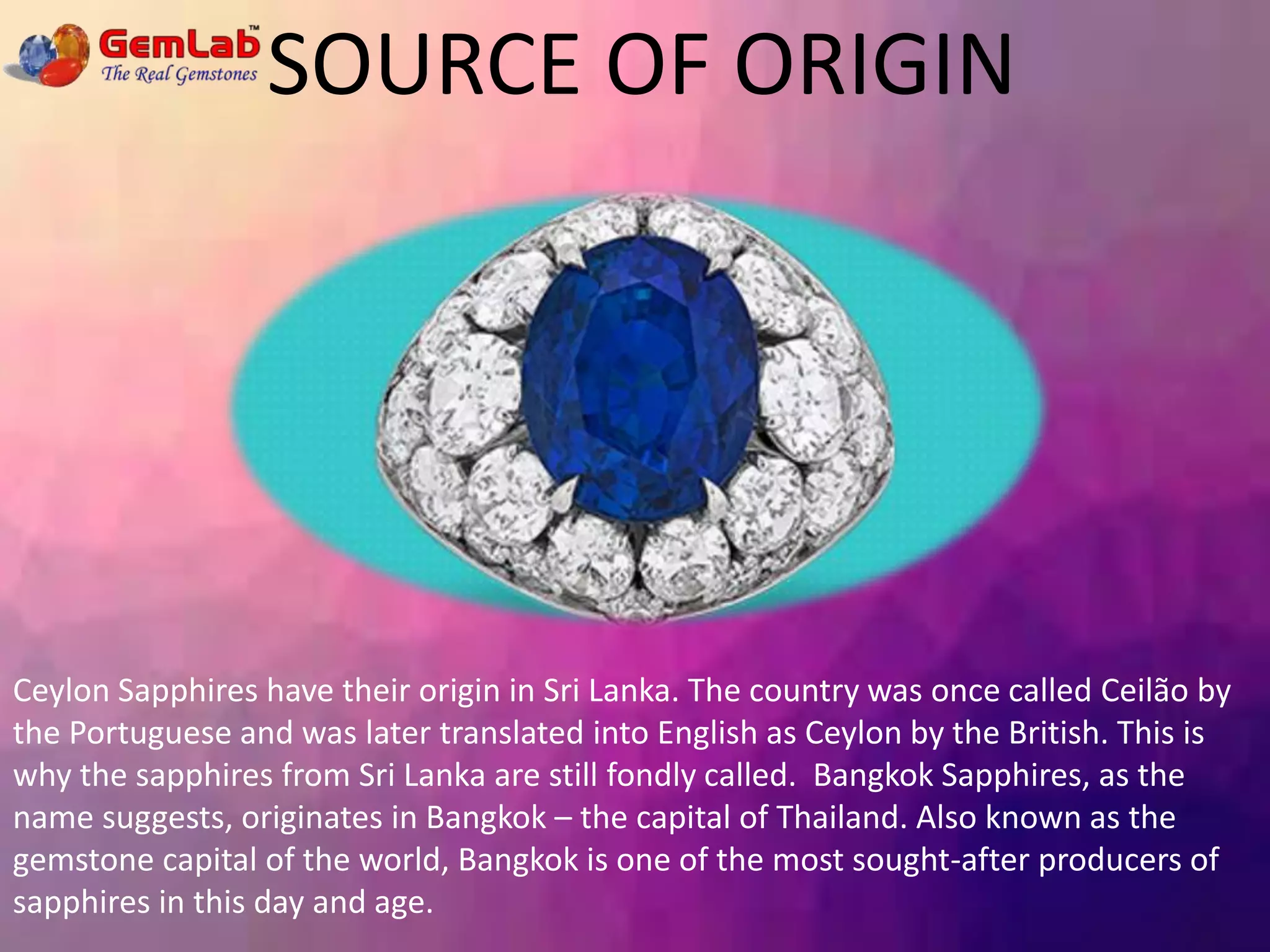 Difference Between Ceylon And Bangkok Sapphire Gemstone | PPTX