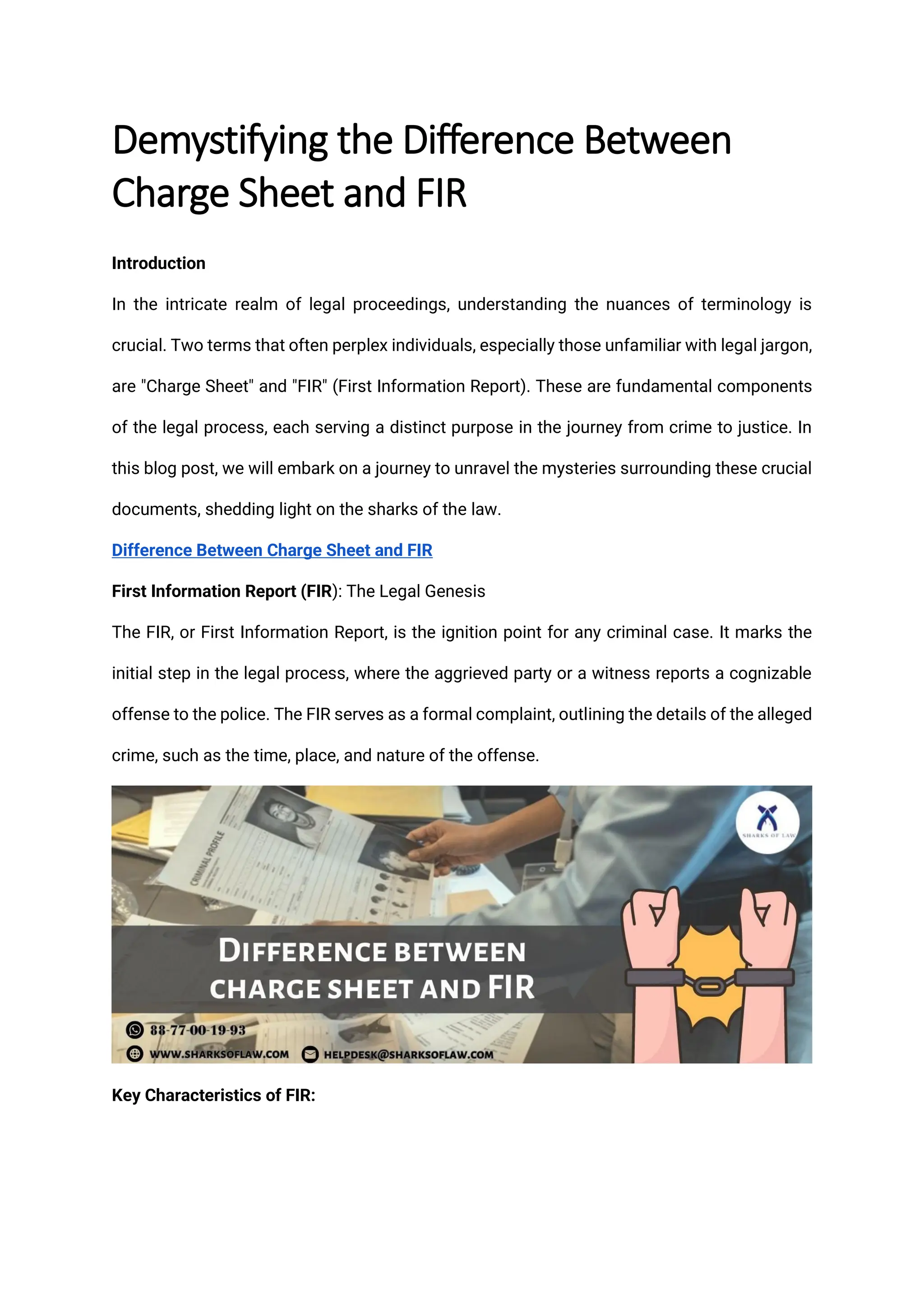 difference between charge sheet and fir.pdf