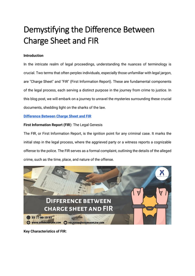 difference between charge sheet and fir.pdf