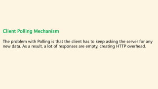 Difference between Client Polling vs Server Push vs Websocket vs Long Polling