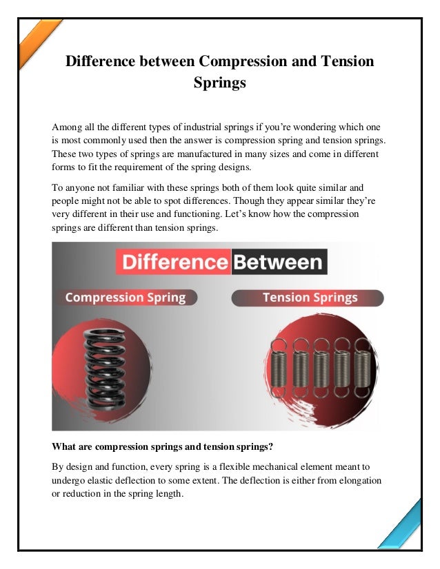 Difference between compression and tension springs