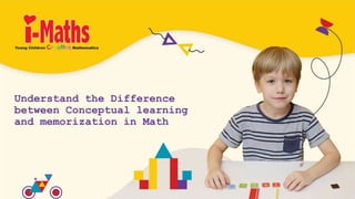 Understand the Difference
between Conceptual learning
and memorization in Math
 