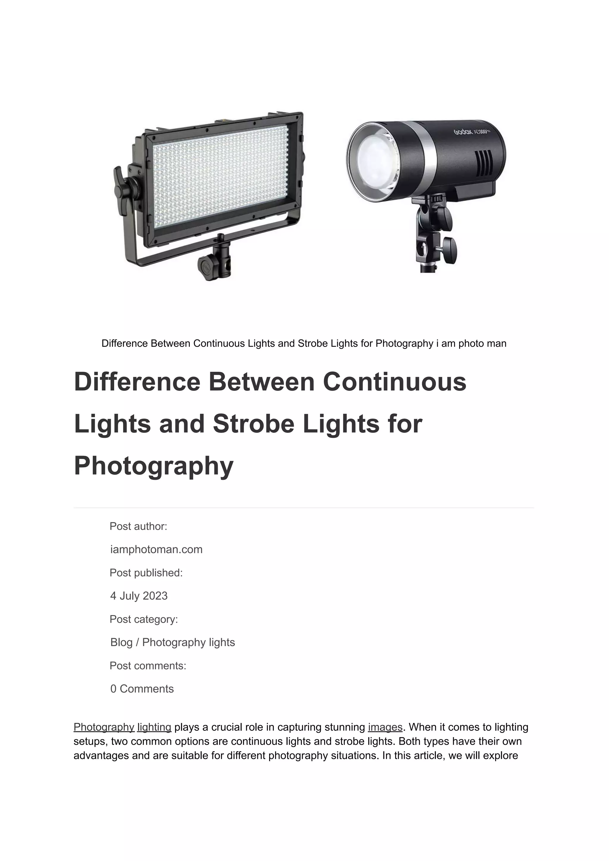 Difference Between Continuous Lights and Strobe Lights for Photography.pdf