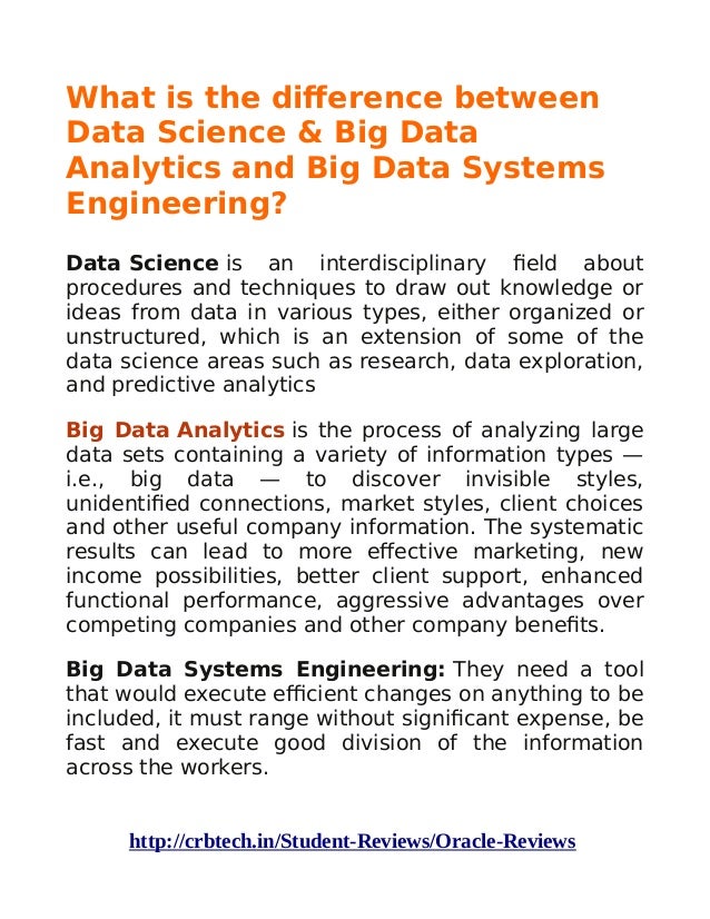 Difference between data science & big data analytics and ...
