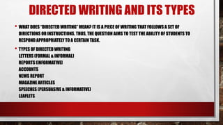 Difference between directed and composition writing | PPTX