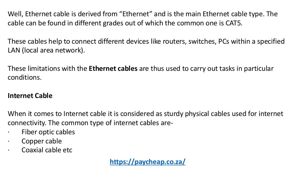 Difference between cable, cable and lan cable