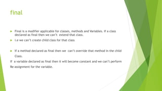Difference between final,finally,finalize | PPT
