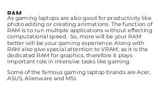 Difference between gaming laptop and normal laptop