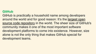 Difference between Github vs Gitlab vs Bitbucket | PPTX