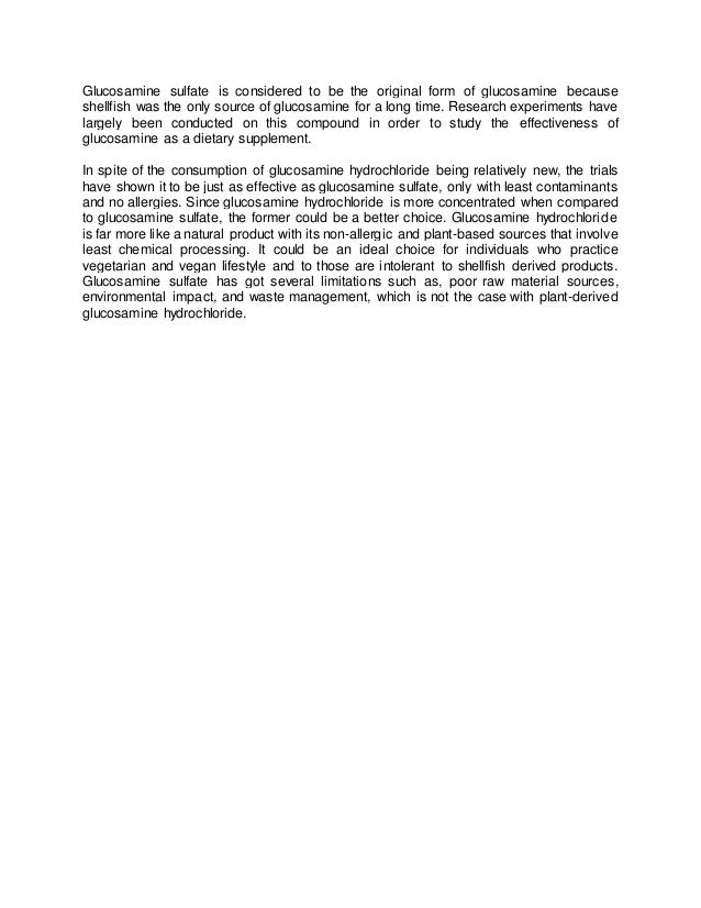 Difference between glucosamine chondroitin and glucosamine sulfate