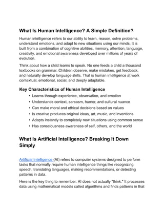 Human Intelligence and AI: Advantages, Challenges, and Future Trends | PDF