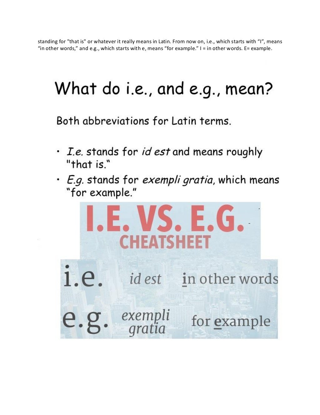 What do e.g. and i.e. mean?
