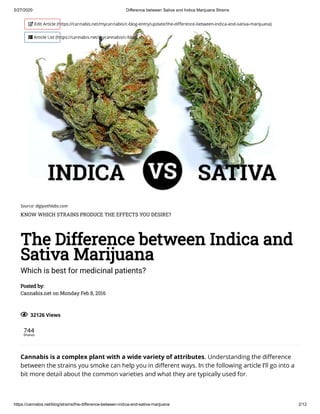 What is the Difference Between Indica and Sativa Cannabis Strains?