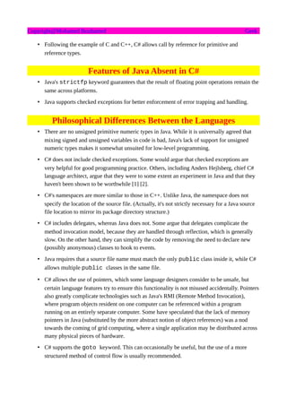 Difference between java and c# | PDF | Programming Languages | Computing
