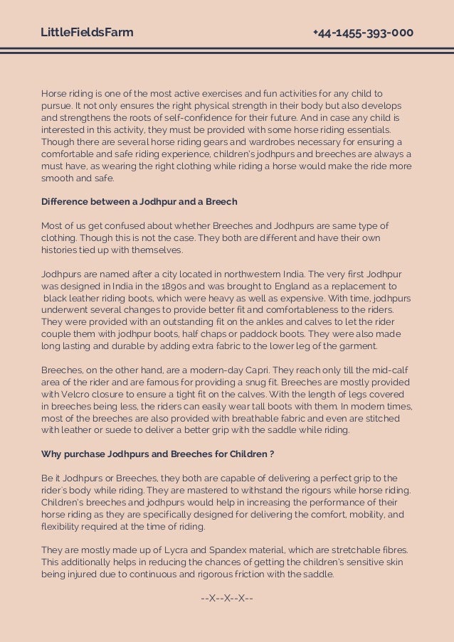 Difference Between Jodhpurs and Breeches and Why To Purchase Them For