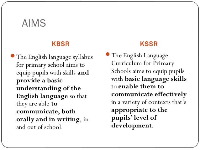 kbsr and kssr Similarities and differences • kssr aims to strengthen the command of bahasa malaysia and english among primary school pupils characteristic of kssr • • • • • • • • • • pupil centred fun and interactive less-exam orientation project and activity based creativity and innovation communication ict literacy holistic critical. kbsr and kssr Similarities and differences • kssr aims to strengthen the command of bahasa malaysia and english among primary school pupils characteristic of kssr • • • • • • • • • • pupil centred fun and interactive less-exam orientation project and activity based creativity and innovation communication ict literacy holistic critical.