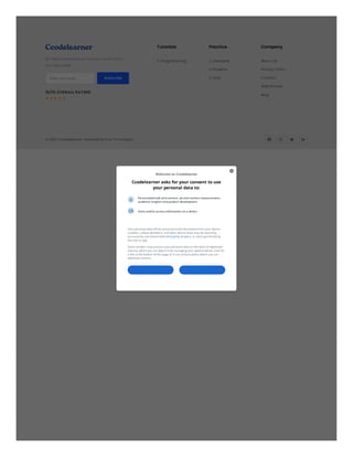 10/10 OVERALL RATING
    
Tutorials Practice Company
Our latest news, articles, and resources, we will sent to
your inbox weekly.
Enter your email Subscribe
C Programming C Examples
C Projects
C Quiz
About Us
Privacy Policy
Contact
Web Stories
Blog
© 2023 Ccodelearner. Powered by Esos Technologies    
Welcome to Ccodelearner
Ccodelearner asks for your consent to use
your personal data to:
perm_identity
Personalised ads and content, ad and content measurement,
audience insights and product development
devices Store and/or access information on a device
Your personal data will be processed and information from your device
(cookies, unique identifiers, and other device data) may be stored by,
accessed by and shared with third party vendors, or used specifically by
this site or app.
Some vendors may process your personal data on the basis of legitimate
interest, which you can object to by managing your options below. Look for
a link at the bottom of this page or in our privacy policy where you can
withdraw consent.
cancel
 