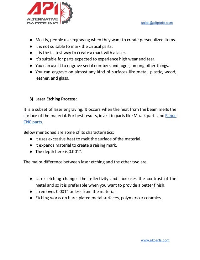Difference between laser engraving, etching and marking