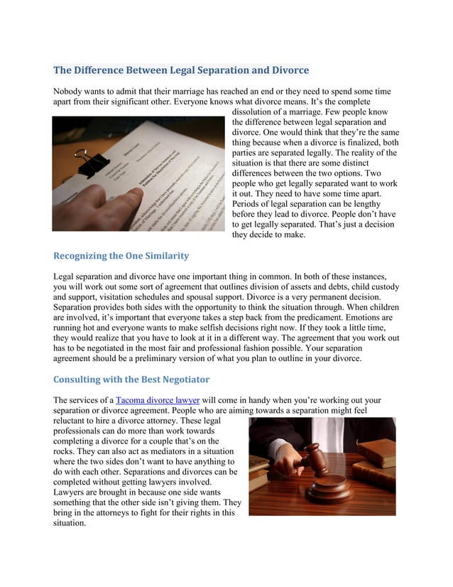 Difference between legal separation and divorce PDF