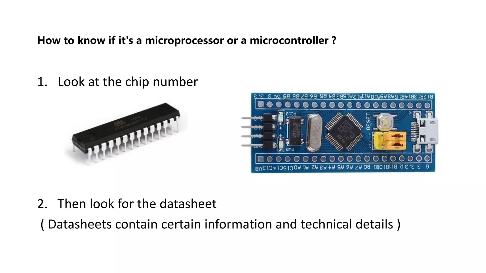 Difference between microcontrollers an microprocessors ( University of ...