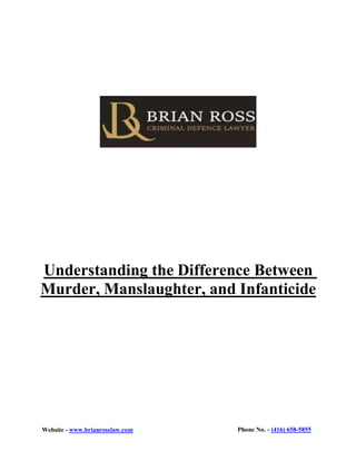 Website - www.brianrosslaw.com Phone No. - (416) 658-5855
Understanding the Difference Between
Murder, Manslaughter, and Infanticide
 
