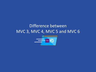 Difference between
MVC 3, MVC 4, MVC 5 and MVC 6
 