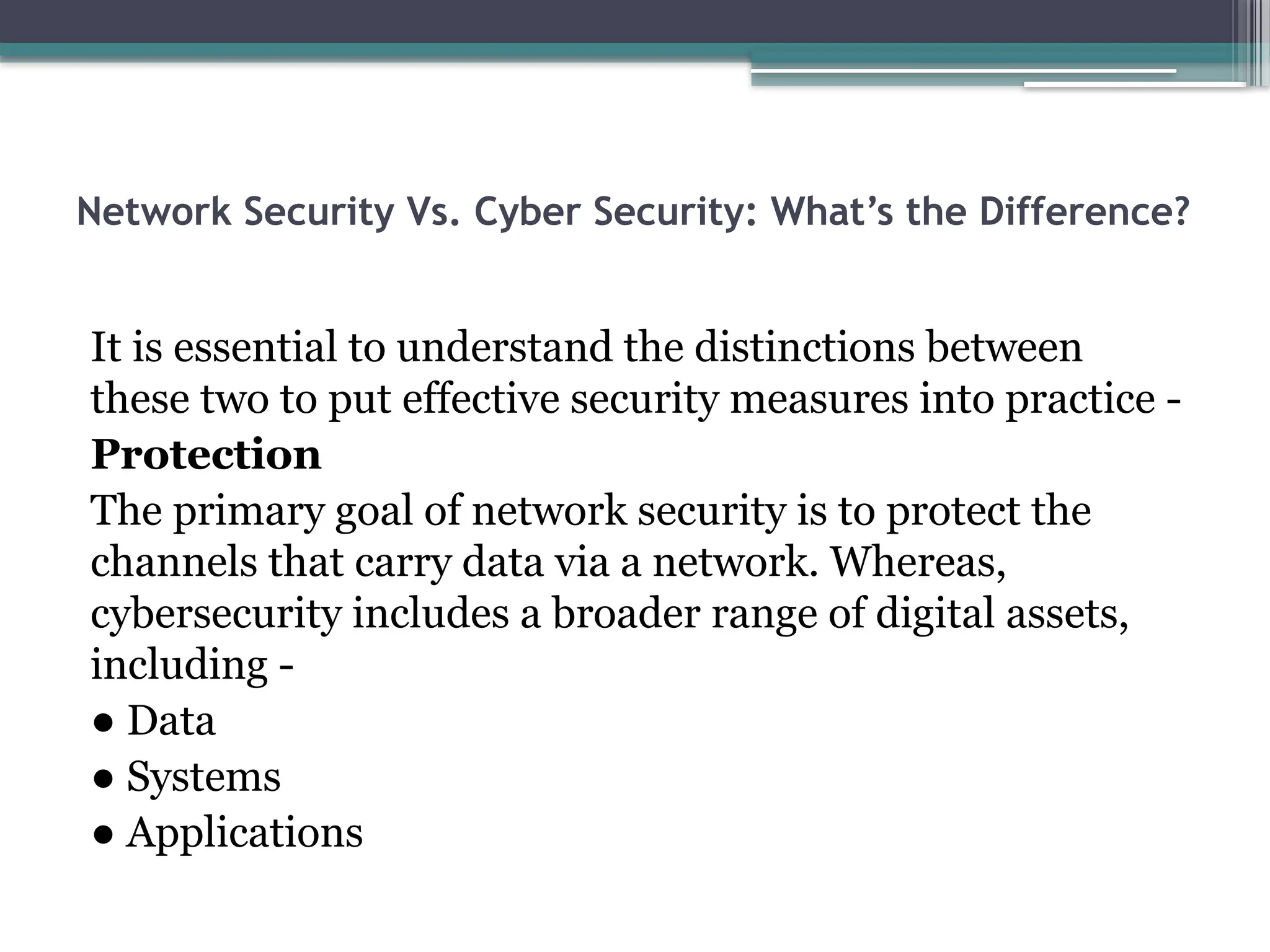 Difference Between Network Security And Cyber Security pptx difference-between-network-security-and-cyber-security-pptx