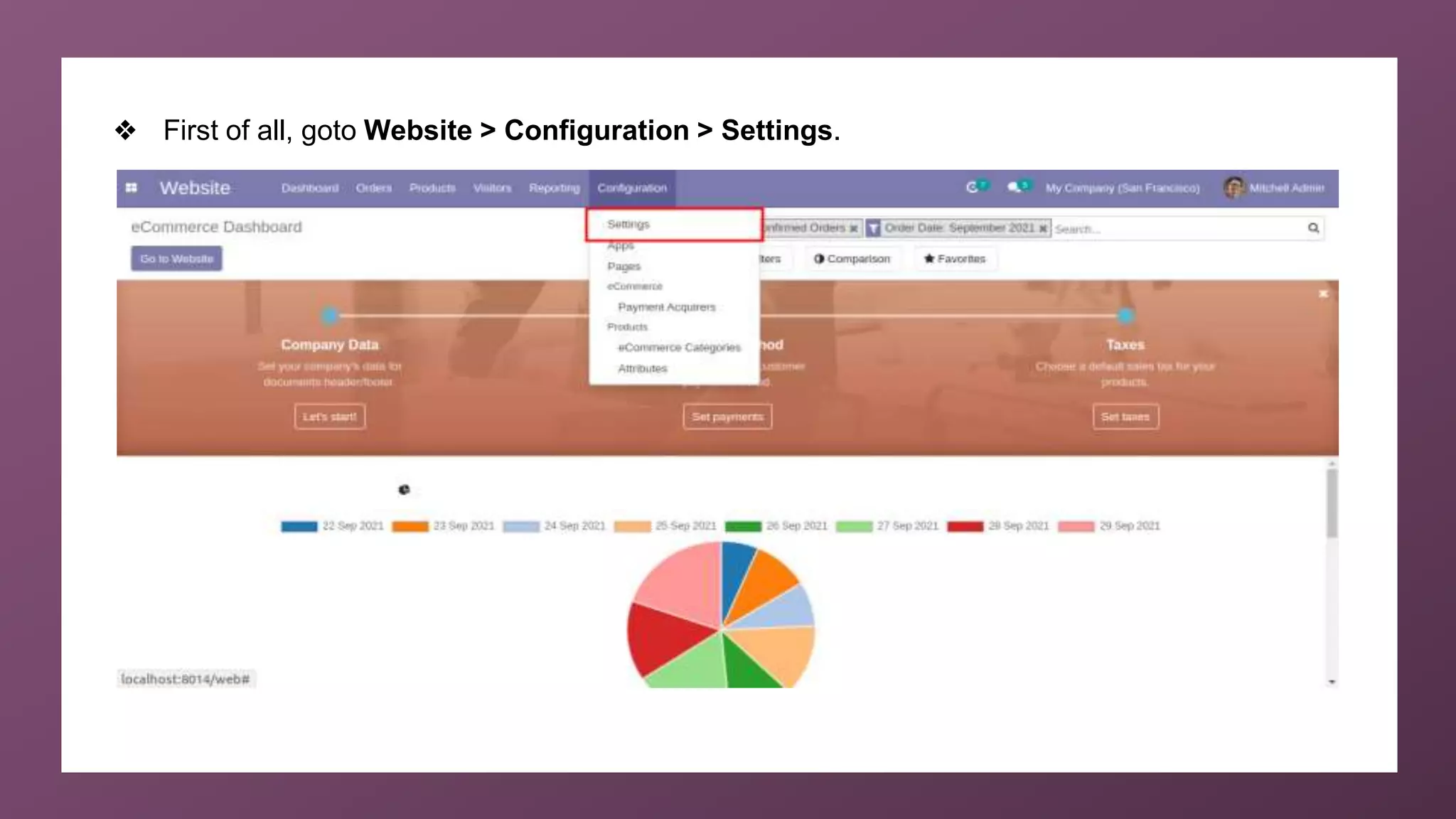 ❖ First of all, goto Website > Configuration > Settings.
 