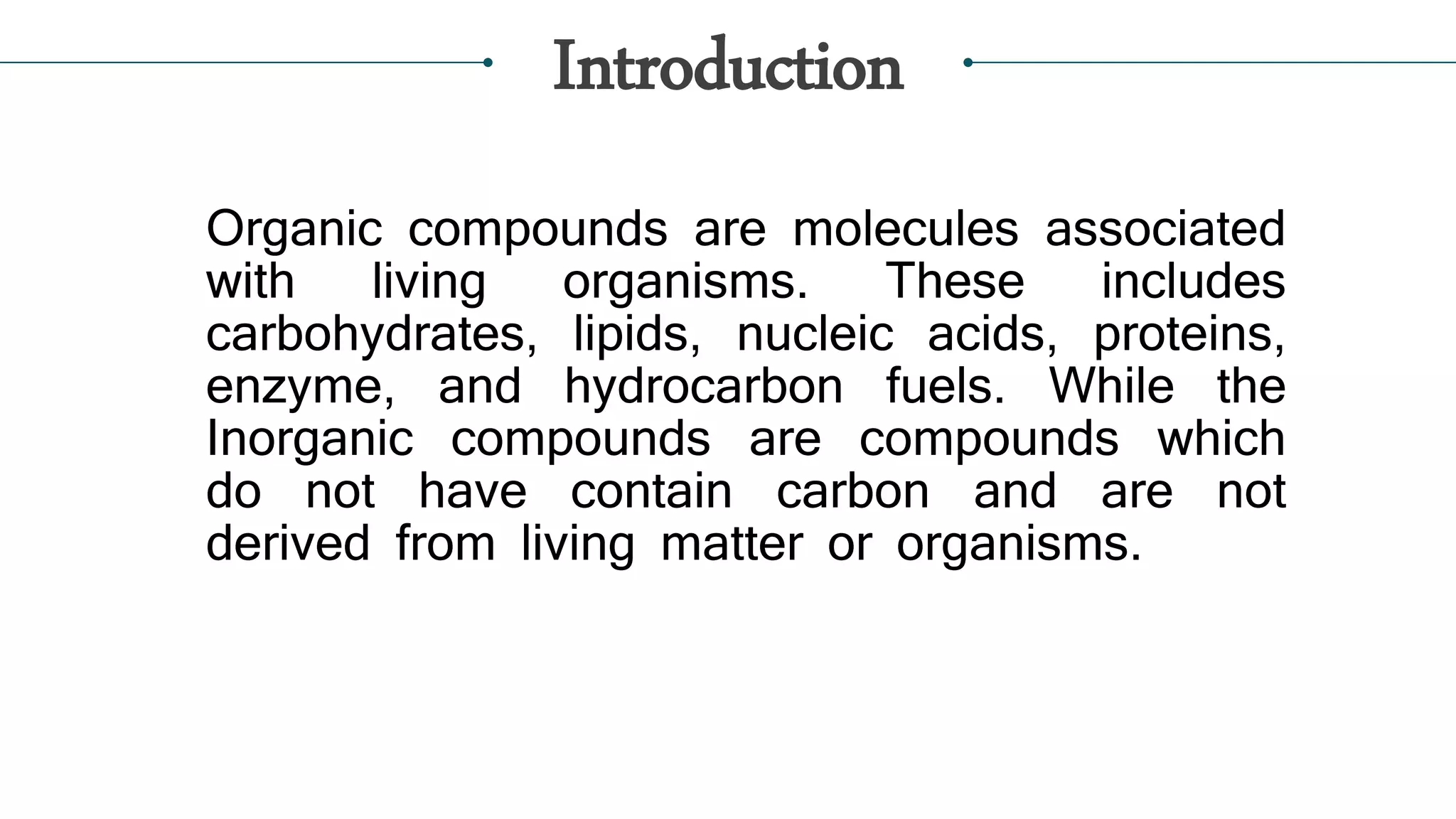Difference between organic and inorganic compounds | PPT