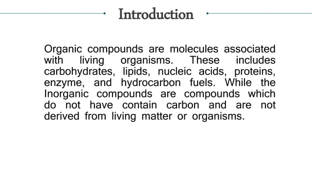 Difference between organic and inorganic compounds | PPTX | Chemistry ...