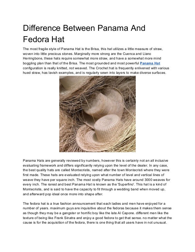 Difference between panama and fedora hat