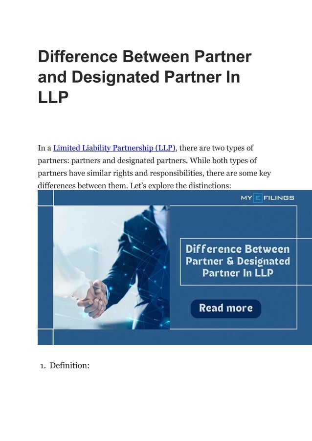 Difference Between Partner And Designated Partner