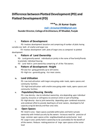 Difference between plotted development | DOCX