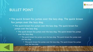 BULLET POINT
• The quick brown fox jumps over the lazy dog. The quick brown
fox jumps over the lazy dog.
• The quick brown fox jumps over the lazy dog. The quick brown fox
jumps over the lazy dog.
• The quick brown fox jumps over the lazy dog. The quick brown fox jumps
over the lazy dog.
• The quick brown fox jumps over the lazy dog. The quick brown fox jumps over
the lazy dog.
• The quick brown fox jumps over the lazy dog. The quick brown fox jumps
over the lazy dog.
• The quick brown fox jumps over the lazy dog. The quick brown fox jumps over the
lazy dog.
Created by NAEMD 4
 