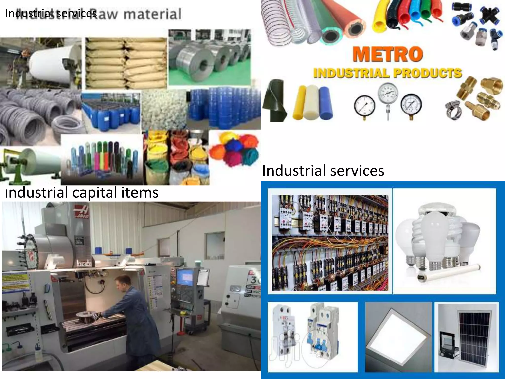 Industrial capital items
Industrial services
Industrial services
 