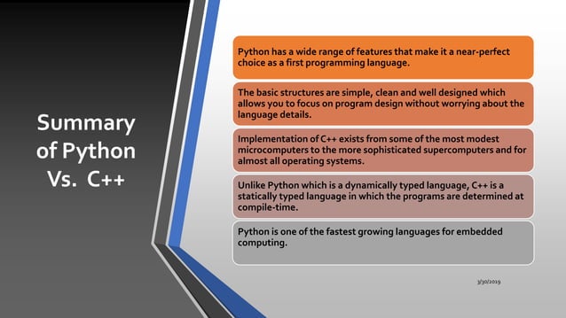 Difference between python and c++ | PPTX | Programming Languages ...
